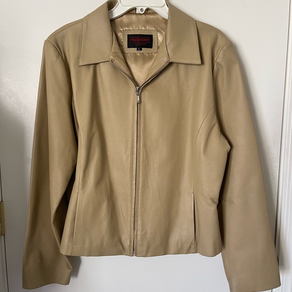 Frequency Outwear Tan Leather Jacket Size XL - Picture 1 of 5